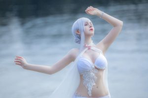 saya the fox cosplay girl in white lingerie 0001