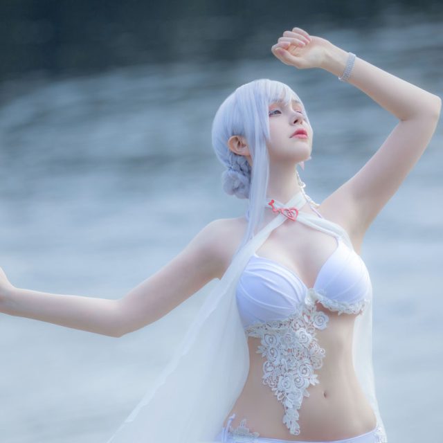 saya the fox cosplay girl in white lingerie 0001