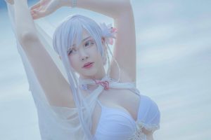 saya the fox cosplay girl in white lingerie 0003