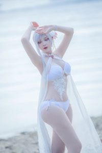 saya the fox cosplay girl in white lingerie 0004