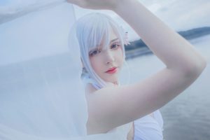 saya the fox cosplay girl in white lingerie 0005