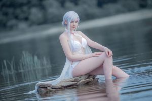 saya the fox cosplay girl in white lingerie 0008