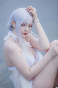 saya the fox cosplay girl in white lingerie 0009