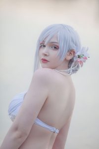 saya the fox cosplay girl in white lingerie 0010